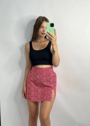Юбка  из софта. мини  юбка  с разрезом