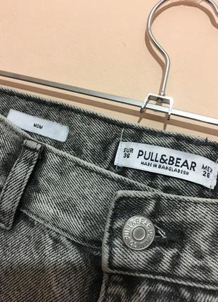 Джинсы pull&bear basic mom jeans in washed grey - s6 фото