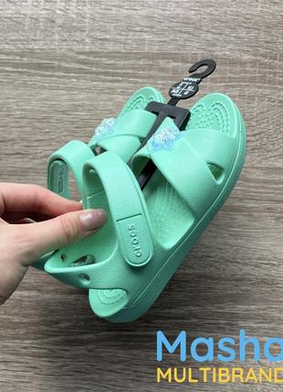 Босоніжки крокс на дівчинку 24-25р м’ятні, crocs sandal