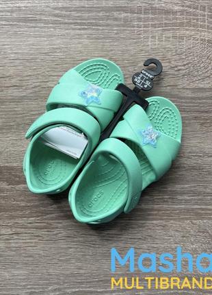 Босоножки крокс на девочку 24-25р мятные, crocs sandal2 фото