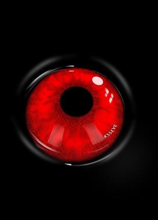 Цветные линзы для глаз красные venice red + контейнер для хранения в подарок2 фото