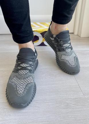 Кроссовки adidas ultraboost, хаки, беговые, сетка6 фото