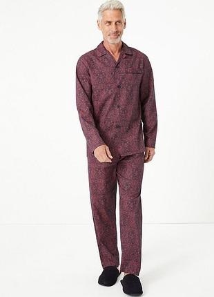 Верх від піжами із чистої бавовни з принтом пейслі m&s collection