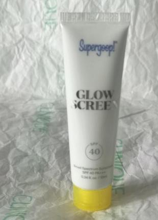 Сонцезахисний крем для обличчя з сяючим фінішем supergoop! glow screen spf 40, 10 мл