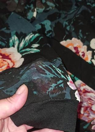 Модна укорочена кофта блуза топ тоненький шифон у квітах спортшик5 фото
