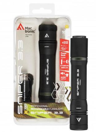 Ліхтар тактичний mactronic sniper 3.3 (1000 lm) focus powerbank usb rechargeable (thh0063)2 фото