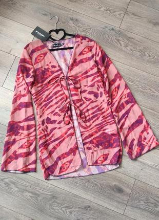 Пляжна шифонова сорочка туніка парео плаття на купальник