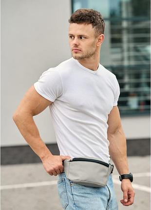 Мужская поясная сумка бананка sambag tirso  msh серый5 фото