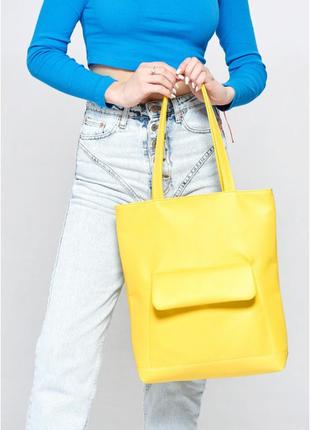 Жіноча сумка sambag shopper жовта8 фото