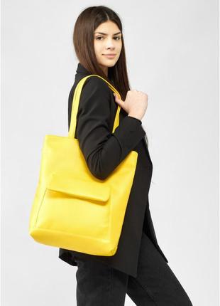 Жіноча сумка sambag shopper жовта1 фото
