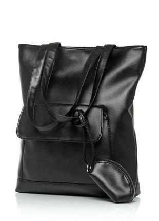 Жіноча сумка sambag shopper black7 фото