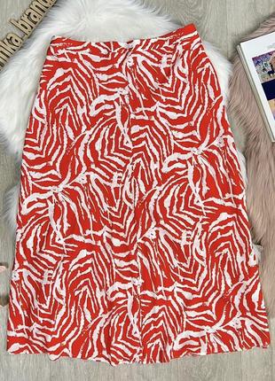 Легкая натуральная утепленная юбка в принт с размером от tu1 фото