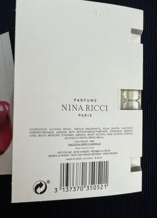 Пробник туалетная вода для женщин nina ricci nina rouge2 фото