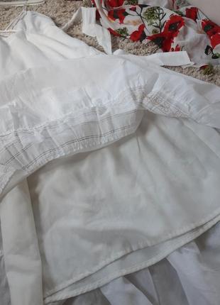 Актуальный белый хлопковый длинный сарафан с вышивкой ,р. 38-407 фото