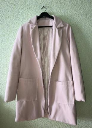 Пальто розовое размер м с оверсайз