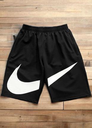 ❗️распродаж xl и xxl летние мужские шорты nike big swoosh черные4 фото