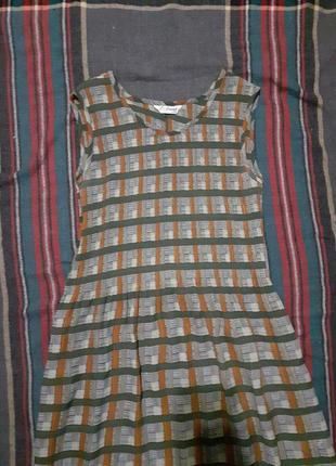 Сарафан сукня платье в клітинку миди