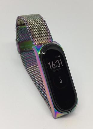 Ремешок mi band 3 mi band 4 mi band 5 mi band 6 металлический градиэнт