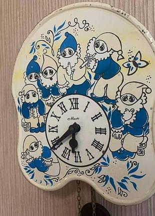 Годинник-ходики настінний механічний антикваріат счз "гноми"