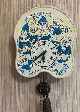 Годинник-ходики настінний механічний антикваріат счз "гноми"