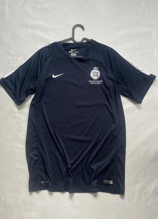 Чоловіча футболка nike dry fit, футболка найк middlesex cricket, синя футболка найк1 фото