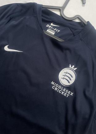 Чоловіча футболка nike dry fit, футболка найк middlesex cricket, синя футболка найк5 фото