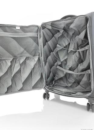 Дорожный большой чемодан тканевой 3004 goby london the-lite 8  серый3 фото