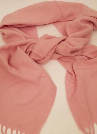Италия! роскошный мягкий и теплый шарф светло-розового цвета 100% натуральная шерсть4 фото