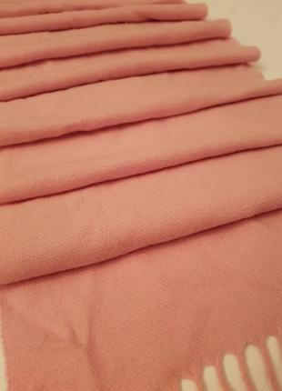 Италия! роскошный мягкий и теплый шарф светло-розового цвета 100% натуральная шерсть6 фото