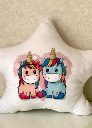 Дитяча світна подушка-нічник unicorns — м'який світильник нічник у дитячу кімнату4 фото