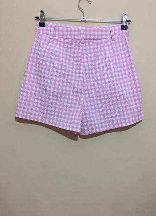 Шорты fb sister gingham shorts in baby pink - m8 фото