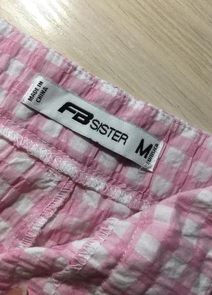 Шорты fb sister gingham shorts in baby pink - m9 фото