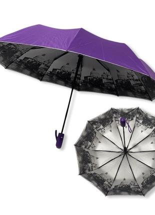 Женский зонт bellissimo полуавтомат с узором изнутри на 10 спиц #019301/3