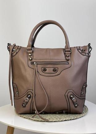 Ділова сумка жіноча зі штучної шкіри, шопер зі шкірозамінника.1 фото