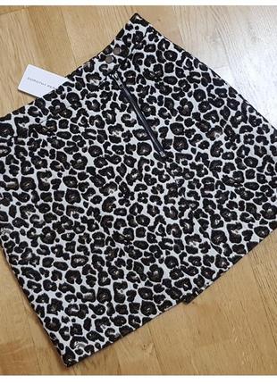 Леопардовая короткая юбка dorothy perkins на запах2 фото