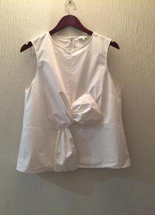 Стильная белоснежная хлопковая блуза с бантом+подарок 💝