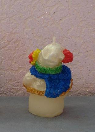 Декоративная свечка снеговик2 фото