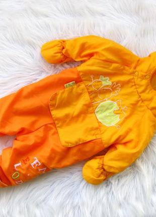 Теплий ромпер чоловічок комбінезон з капюшоном і пінетками morese