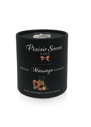 Массажная свеча plaisirs secrets pineapple mango (80 мл) подарочная упаковка, керамический сосуд2 фото