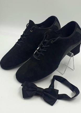 Туфли для занятий бальными танцами латина,комбинированные
натуральная замша+кожа,чёрные
27,5см (43р.)
