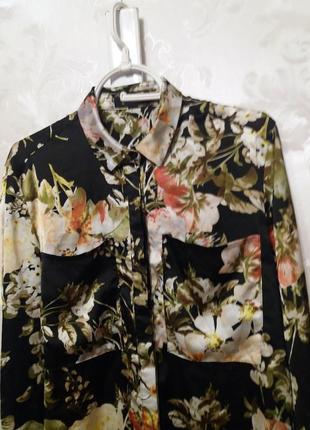 Красивейшая цветочная блуза-рубашка с карманами missguided3 фото