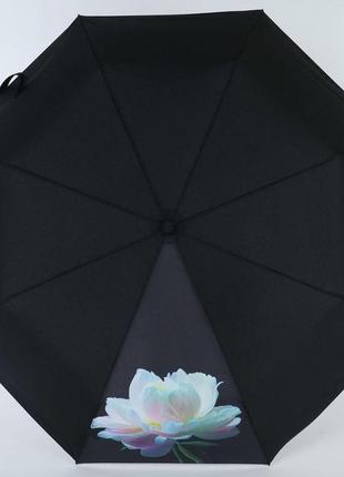 Чорна механічна жіноча парасолька лотос nex арт. 33321-4