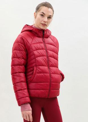 Легкая стеганая куртка lefties - s, m, l, xl бордовая8 фото