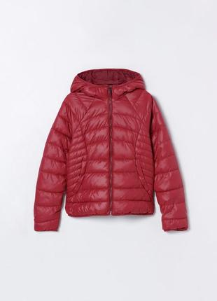 Легкая стеганая куртка lefties - s, m, l, xl бордовая6 фото
