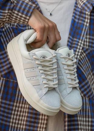 Женские кроссовки adidas campus x bad bunny beige 387 фото