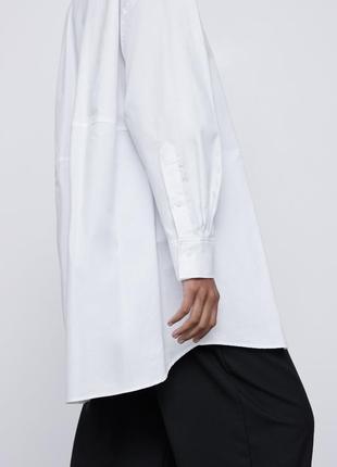 Zara рубашка  белая оверсайз blogger4 фото