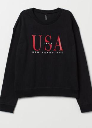 Світшот чорний usa h&m