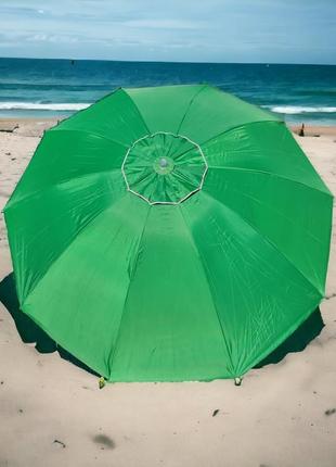Зонт торговый круглый 2,5м с 10 спицами из стекловолокн и ветровый куполом