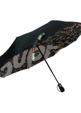 Эксклюзивный мужской зонт, складной supreme, автомат, антиветер, черный верх,внутри изображение бренда supreme6 фото