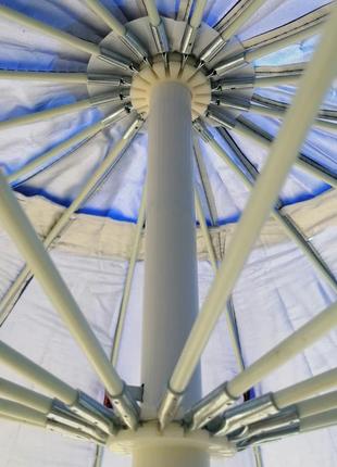 Универсальный защитный торговый зонт с ветровым клапаном 2.5 м с 16 спицами из стекловолокна5 фото